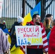 Antyrosyjska demonstracja w Waszyngtonie po agresji Rosji na Ukrainę. Stany Zjednoczone znalazły się