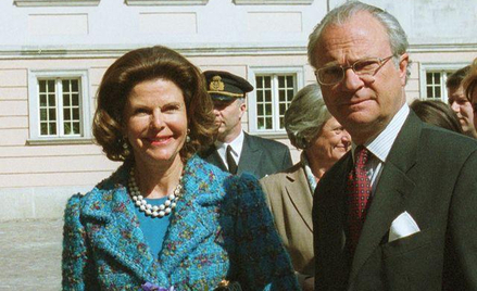 Król Karol Gustaw i królowa Sylwia podczas wizyty w Polsce, 2002 r.
