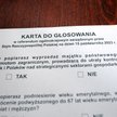 PKW podała dane o frekwencji w referendum. Na zdjęciu: karta do głosowania w referendum ogólnokrajow