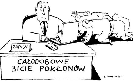 Komentarz rysunkowy. Bicie pokłonów