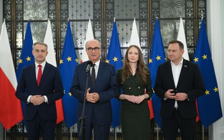 Krzysztof Gawkowski, Włodzimierz Czarzasty, Agnieszka Dziemianowicz-Bąk i Tomasz Trela