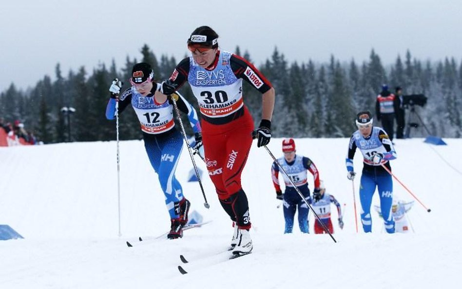 Justyna Kowalczyk podczas rywalizacji w biegach narciarskich w Lilehammer