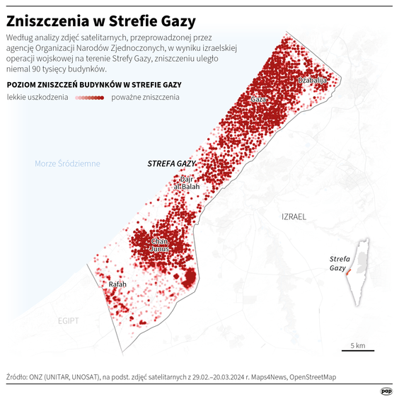 Zniszczenia w Strefie Gazy