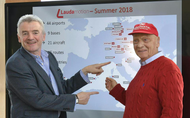 Prezes Ryanaira Michael O'Leary i Niki Lauda