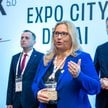 Małgorzata Kasińska, prezes MK Business Link przemawiająca podczas targów GITEX GLOBAL 2025 w Dubaju