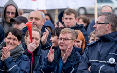 Protest pracowników Poczty Polskiej w Katowicach