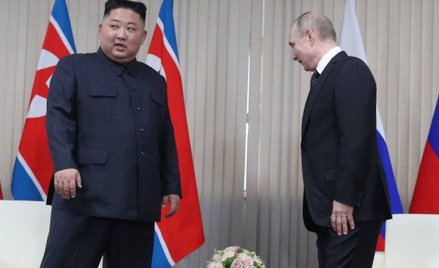 Kim Dzong Un w czasie spotkania z Władimirem Putinem