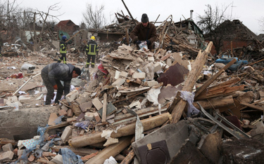 Ruiny zbombardowanego w Kramatorsku domu