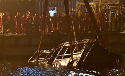 Operacja wydobywania wraku autobusu z rzeki Jangcy