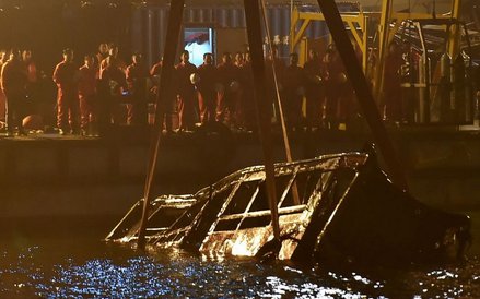 Operacja wydobywania wraku autobusu z rzeki Jangcy