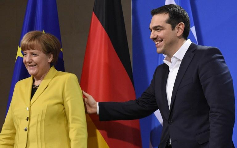 Kanclerz Niemiec Angela Merkel i premier Grecji Aleksis Cipras