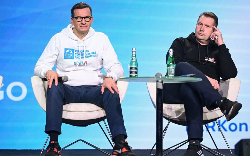Grudzień 2024 r. Mateusz Morawiecki i Przemysław Czarnek podczas panelu "Przyszłość europejskiego ko