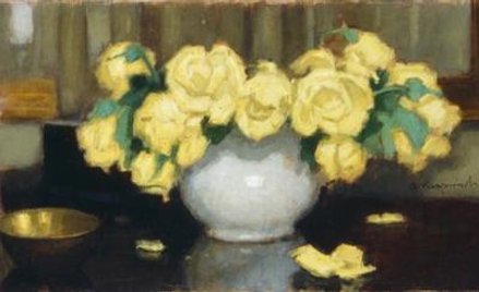 Alfons Karpiński "Martwa natura z bukietem róż", ok. 1925 r., Muzeum Narodowe w Poznaniu