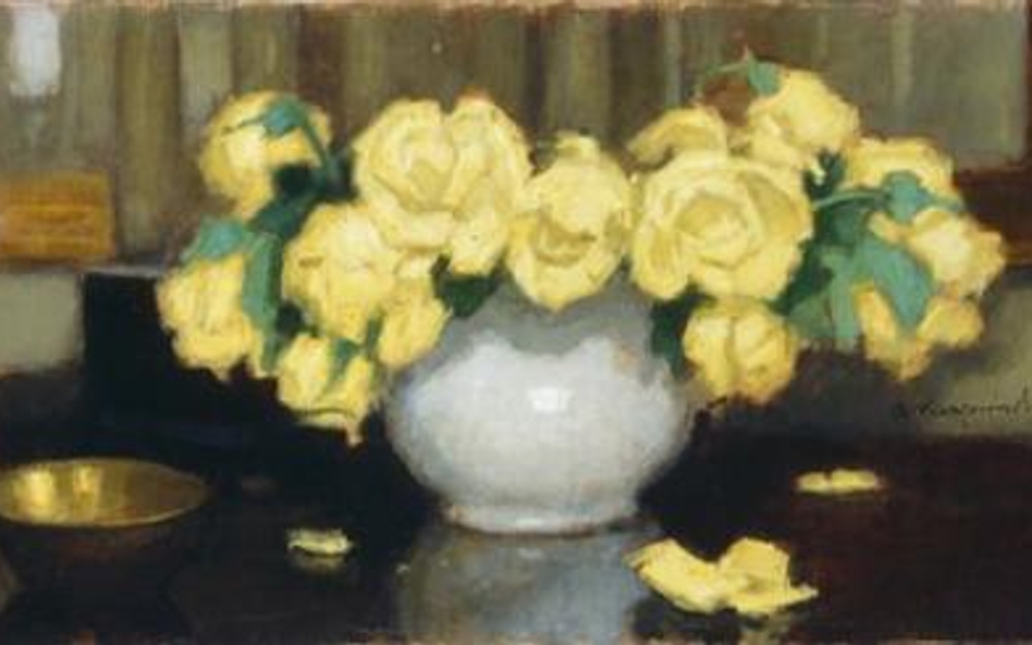 Alfons Karpiński "Martwa natura z bukietem róż", ok. 1925 r., Muzeum Narodowe w Poznaniu