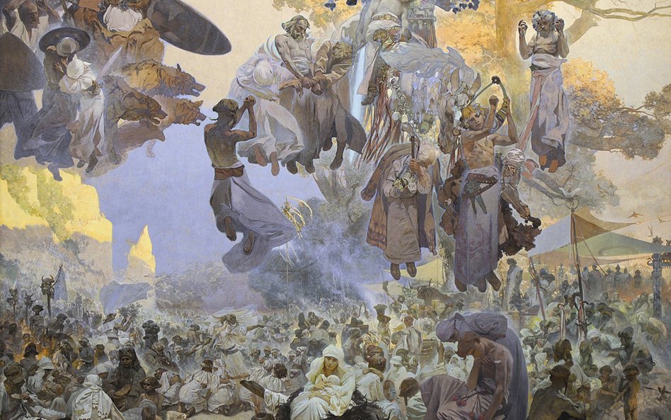 „Święto Świętowita. Kiedy bogowie toczą wojnę, zbawienie jest w sztuce” – obraz Alfonsa Muchy z 1912