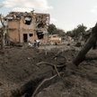 Efekt ostrzału w pobliżu Kijowa