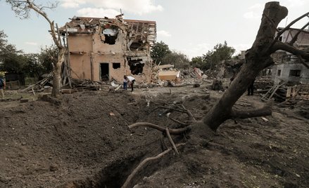 Efekt ostrzału w pobliżu Kijowa