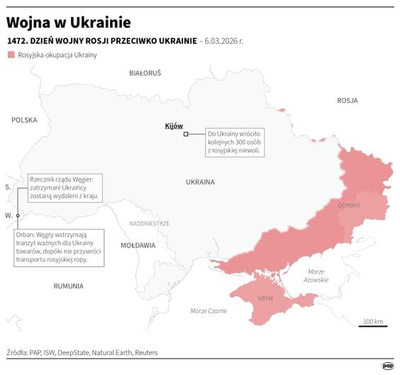 Tak wyglądała sytuacja w 1472 dniu wojny Rosji z Ukrainą