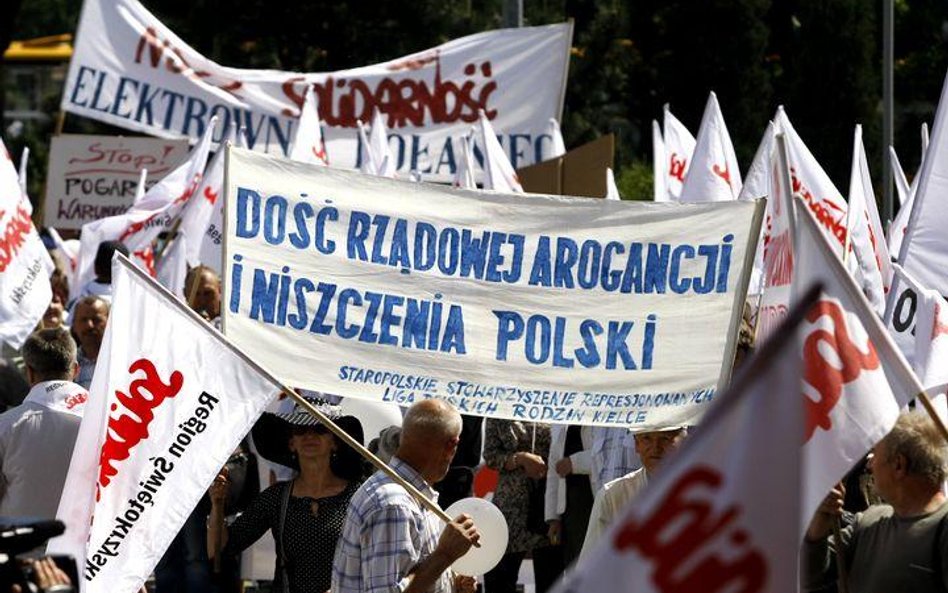 Kibice Lechii na manifestacji Solidarności