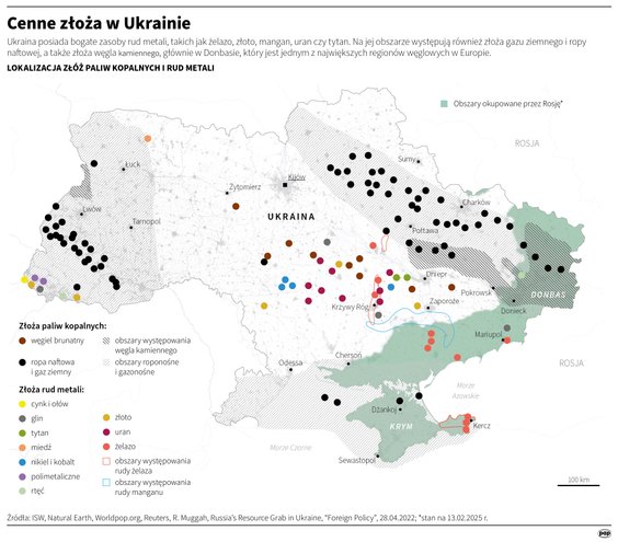 Mapa złóż na Ukrainie