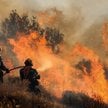Akcję gaszenia pożaru na Krecie utrudnia silny wiatr