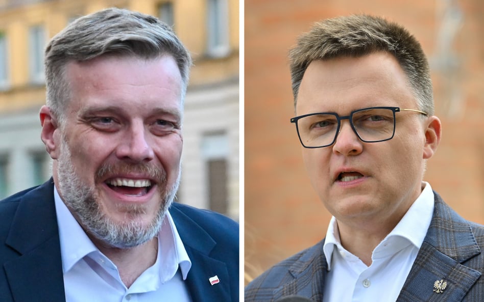 Adrian Zandberg (Partia Razem) i Szymon Hołownia (Polska 2050, Trzecia Droga)