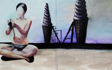 untitled, acrylic on canvas, 200x120cm (2x100x120), 2014 / Beata Konarska