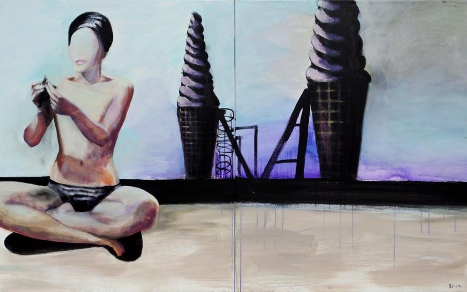 untitled, acrylic on canvas, 200x120cm (2x100x120), 2014 / Beata Konarska