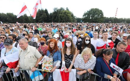 Wiec wyborczy Swiatłany Cichanouskiej w Mińsku