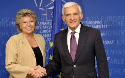 Viviane Reding i Jerzy Buzek