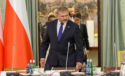 Minister sprawiedliwości Waldemar Żurek podczas posiedzenia Rady Gabinetowej w Pałacu Prezydenckim