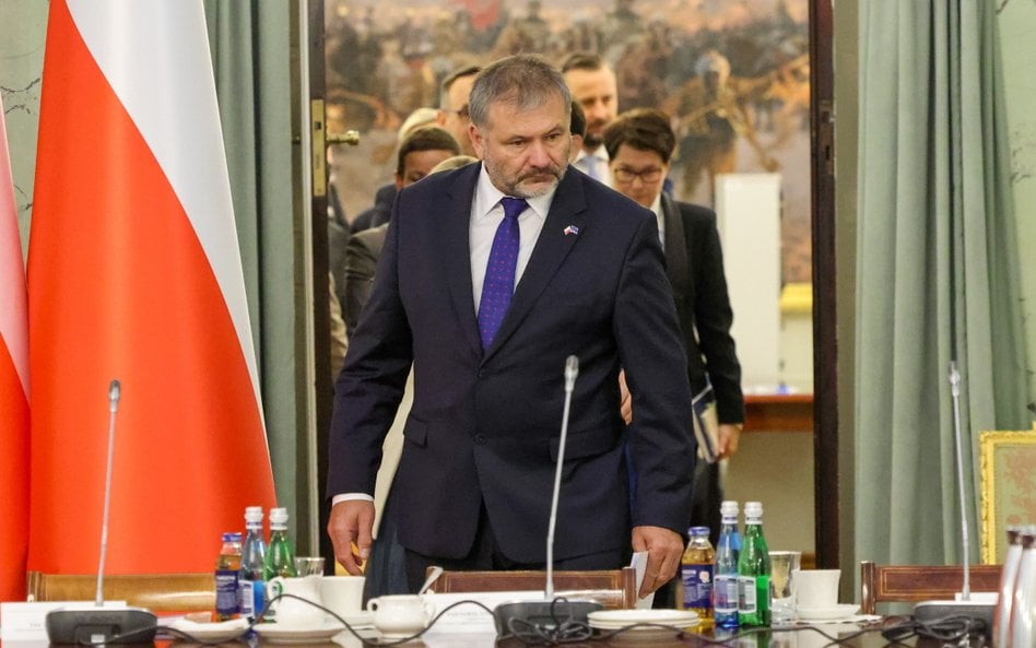 Minister sprawiedliwości Waldemar Żurek podczas posiedzenia Rady Gabinetowej w Pałacu Prezydenckim