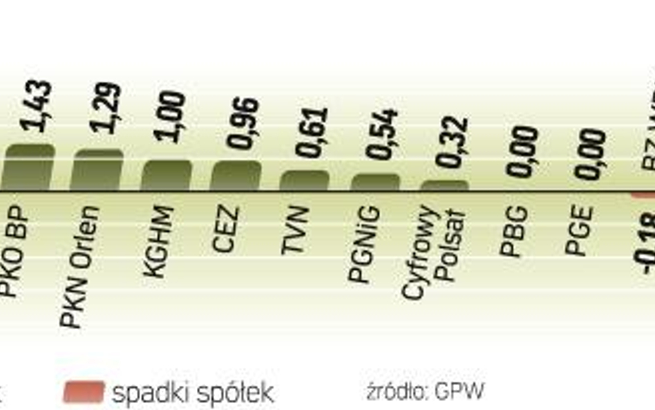 Zachowanie kursów spółek wchodzących w skład WIG20. W jakim kierunku podąży GPW? Euforia trwa, bo re