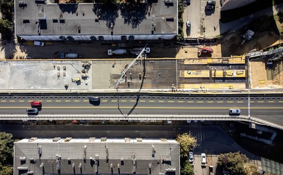 Prace przy wiadukcie nad Paryską