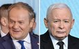 Premier RP, przewodniczący KO Donald Tusk i prezes PiS Jarosław Kaczyński