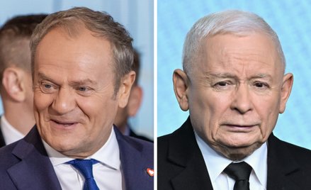 Premier RP, przewodniczący KO Donald Tusk i prezes PiS Jarosław Kaczyński