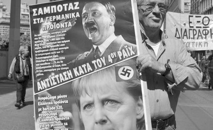 Dla Greków Angela Merkel coraz częściej staje się wcieleniem pruskiej agresji i samego Adolfa Hitler