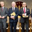 Laureaci: prof. Henryk Skarżyński, red. Jadwiga Kamińska, prof. Michał Kleiber, prof. Jan Lubiński, 
