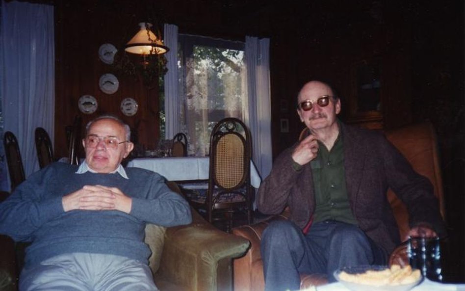 Stanisław Lem i Sławomir Mrożek w latach 90. Domowe archiwum Tomasza Lema