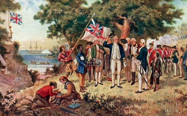 Kapitan James Cook na wybrzeżu Nowej Południowej Walii, którą przyłączył do korony brytyjskiej