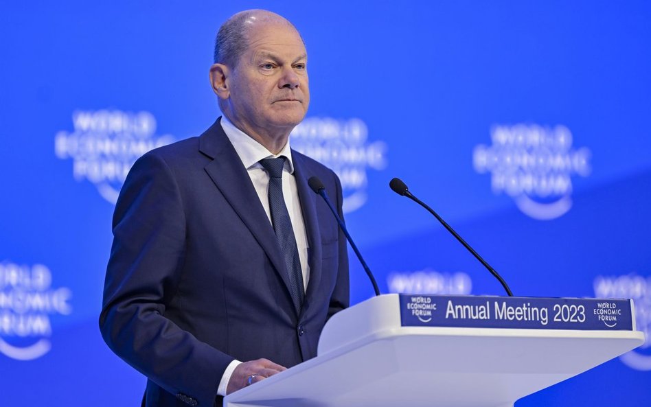 Kanclerz Niemiec Olaf Scholz w Davos