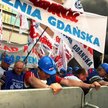 Demonstracja stoczniowców w Warszawie