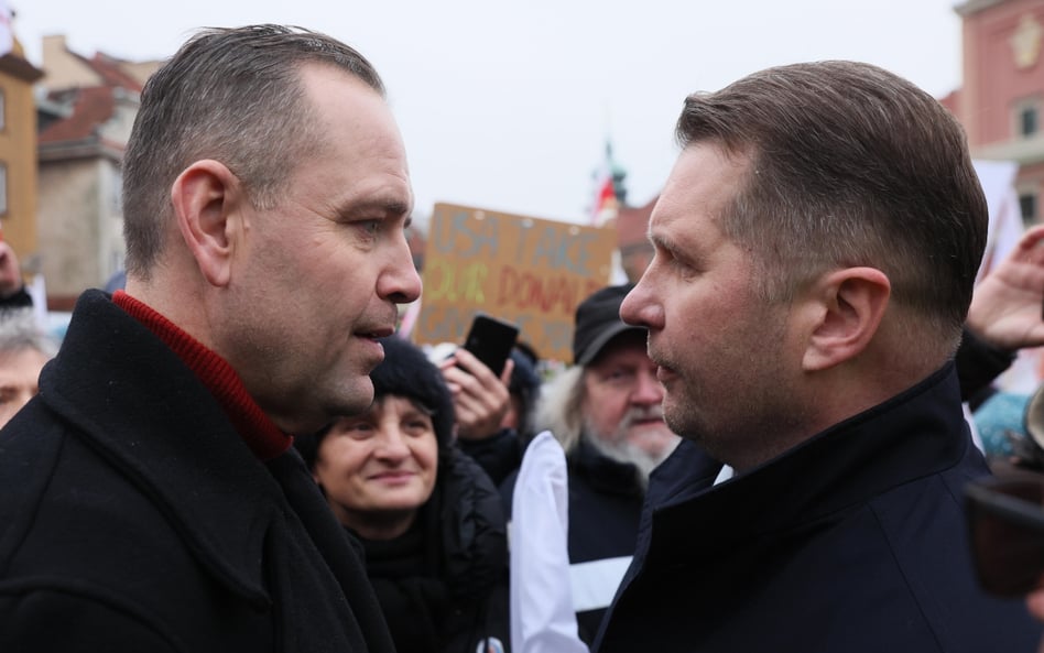 We wtorek podczas konferencji prasowej Karola Nawrockiego bronił m.in. poseł PiS Przemysław Czarnek.