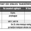 Rozliczenie VAT od usług taksówek osobowych