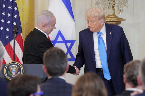 Prezydent USA Donald Trump i premier Izraela Beniamin Netanjahu