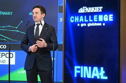 Tomasz Bardziłowski, prezes GPW podczas finału Parkiet Challenge 2025
