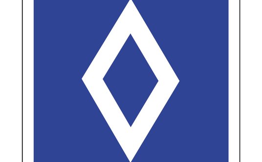 Ten znak oznacza „Voie Reservee” – w tłumaczeniu „zarezerwowany pas ruchu”