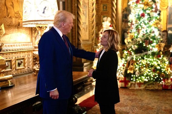 Donald Trump i Giorgia Meloni spotkali się w Mar-a-Lago na Florydzie