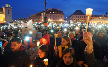 Wiec poparcia dla strajkujących nauczycieli, Warszawa, 12 marca
