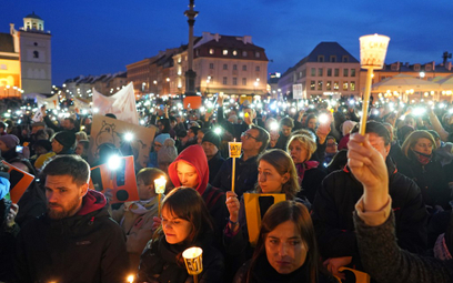 Wiec poparcia dla strajkujących nauczycieli, Warszawa, 12 marca